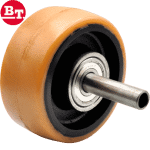 Support wheel BT Toyota, Vulkollan, 140 x 60 mm, complete with ball bearings and axle tube